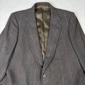 Stanley Blacker Blazer Sports Coat Mens 40R Tweed Academia Windowpane Vintage